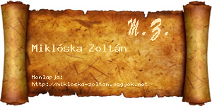 Miklóska Zoltán névjegykártya